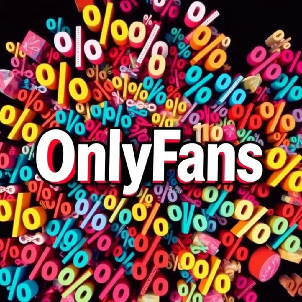 Colorful percentage symbols behind OnlyFans logo – The Bunny Agency